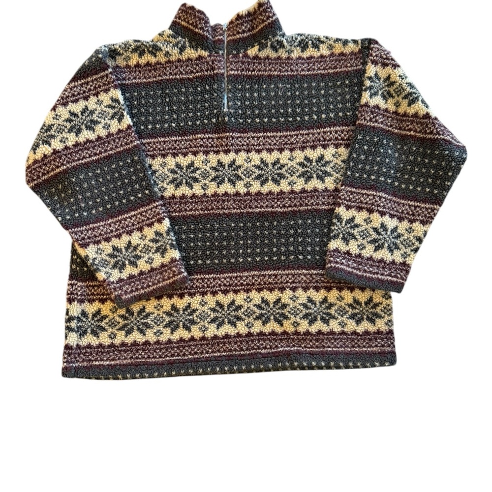 Men's Medium Multicolor Patterned Fleece Microfiber Pile Sweater